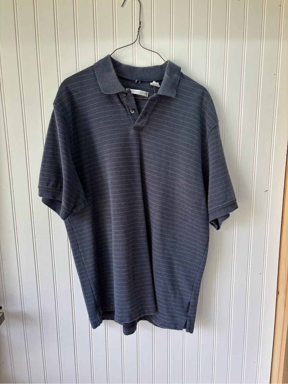Geoffrey beans Men's Striped Short-Sleeve cotton Polo Shirt